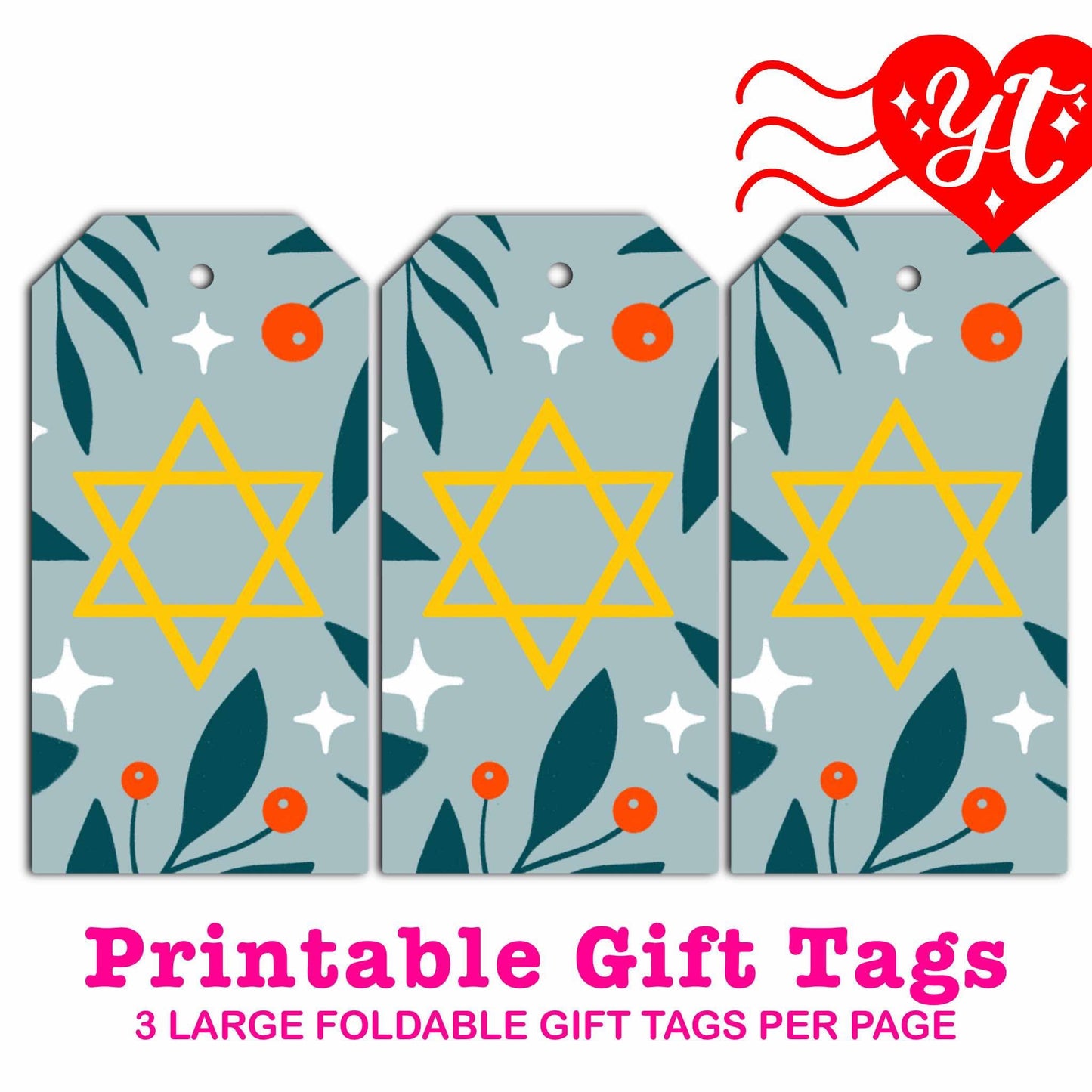 Star Of David Printable Gift Tags