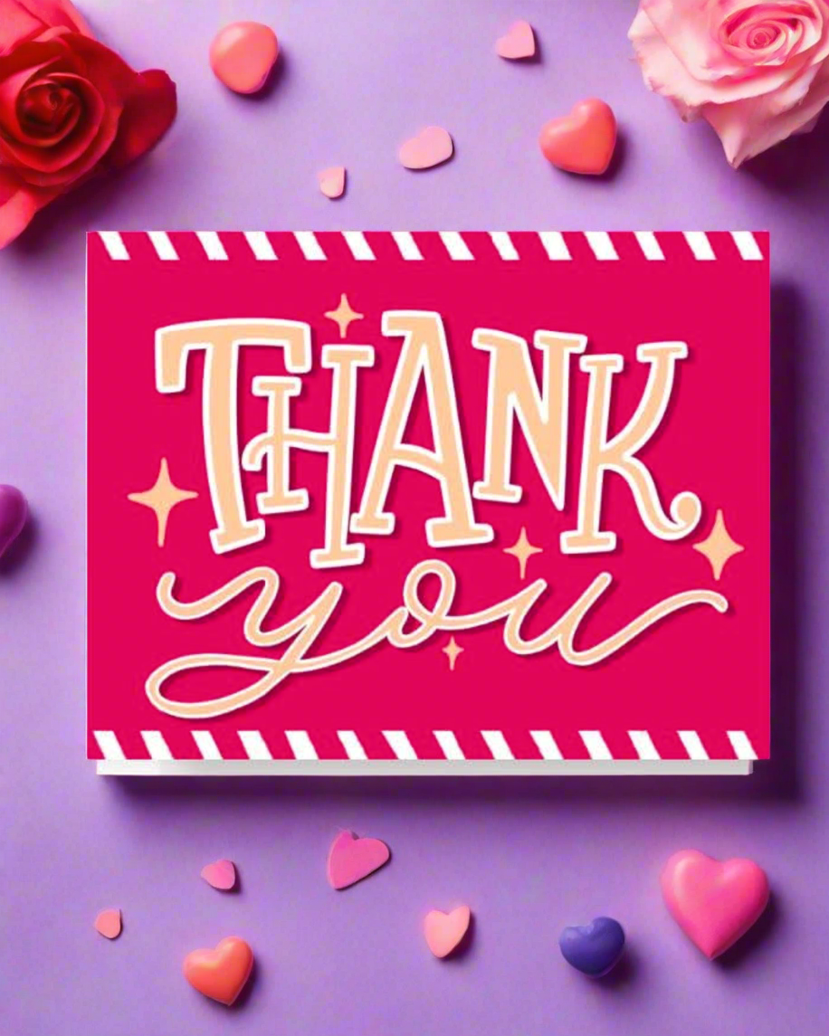 Thank You Red Airmail Card