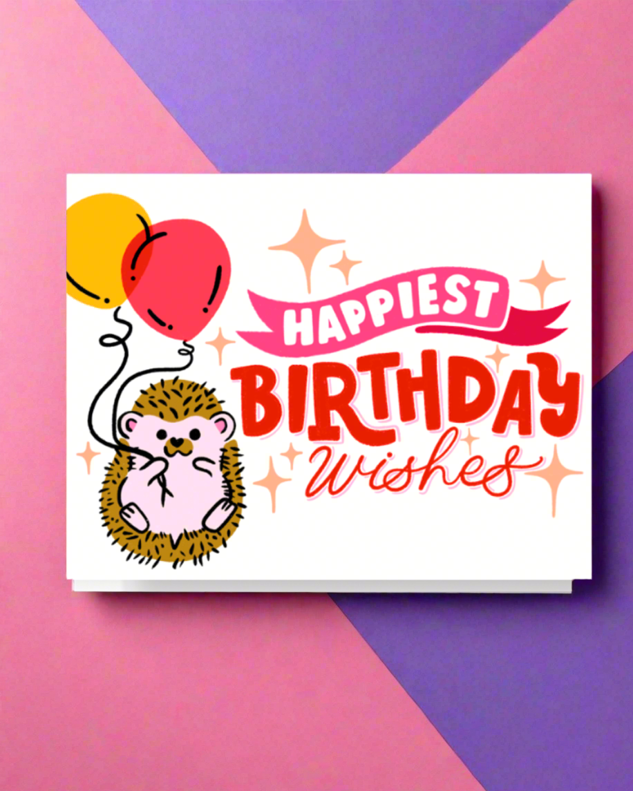 Happiest Birthday Hedgehog Card