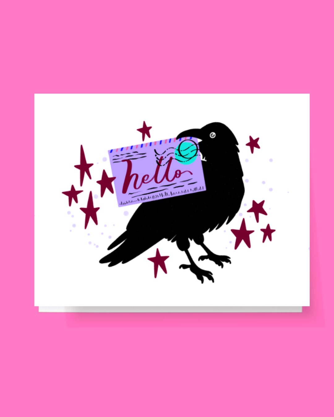 Hello Raven Letter Card