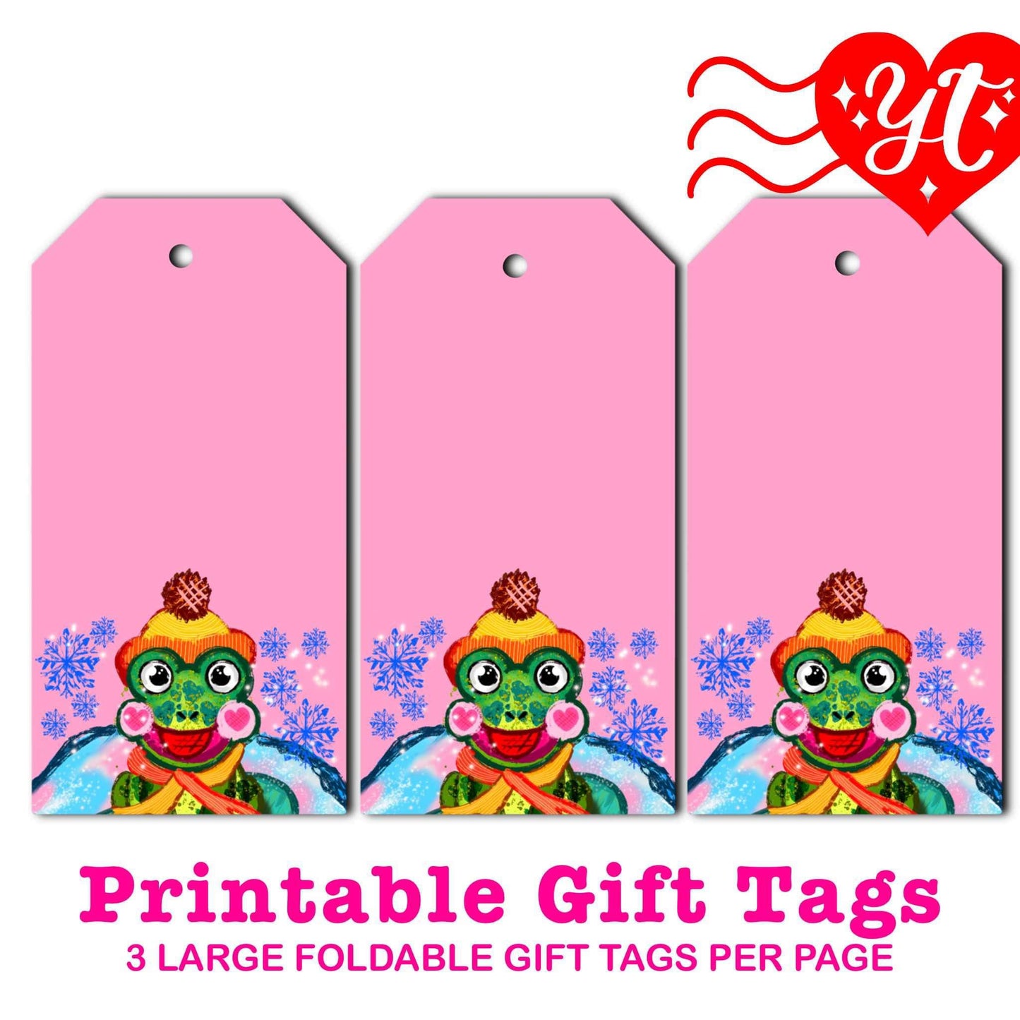 Winter Frog Printable Gift Tags
