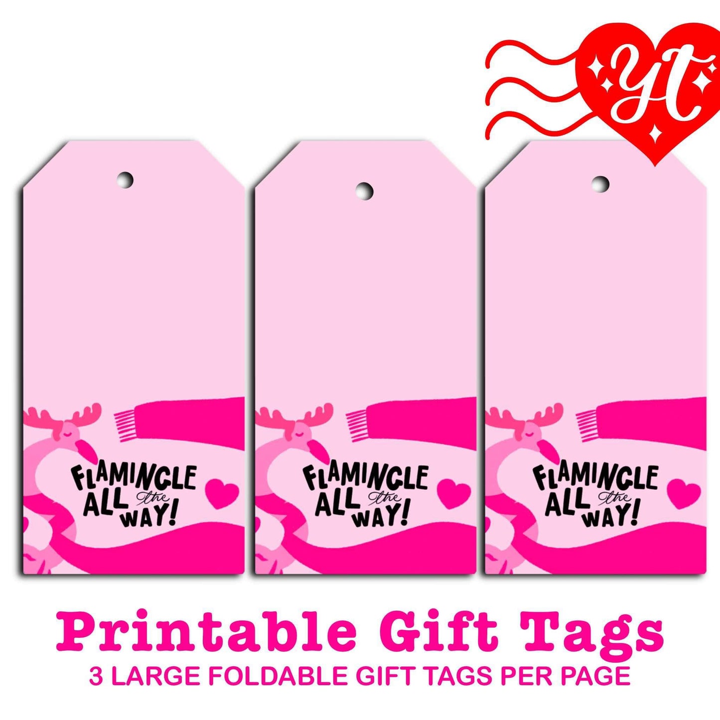 Flamingle All The Way Printable Gift Tags