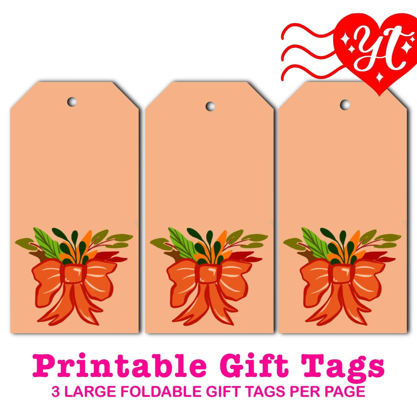 Thankful Bow Printable Gift Tags