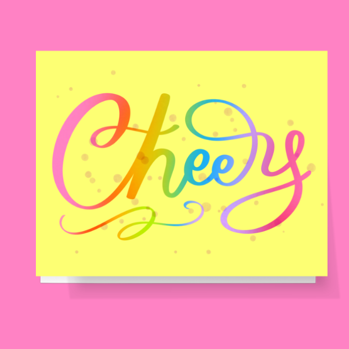 Cheers Colorful Calligraphy Card