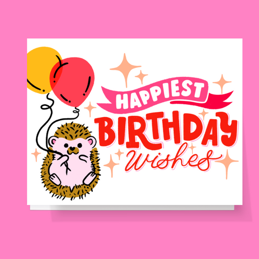 Happiest Birthday Hedgehog Card
