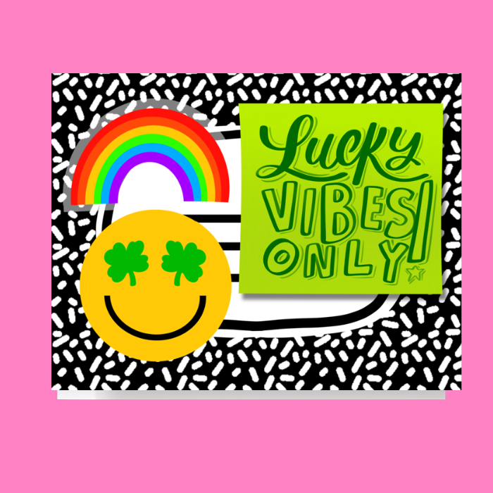 Lucky Vibes Only Notebook Card