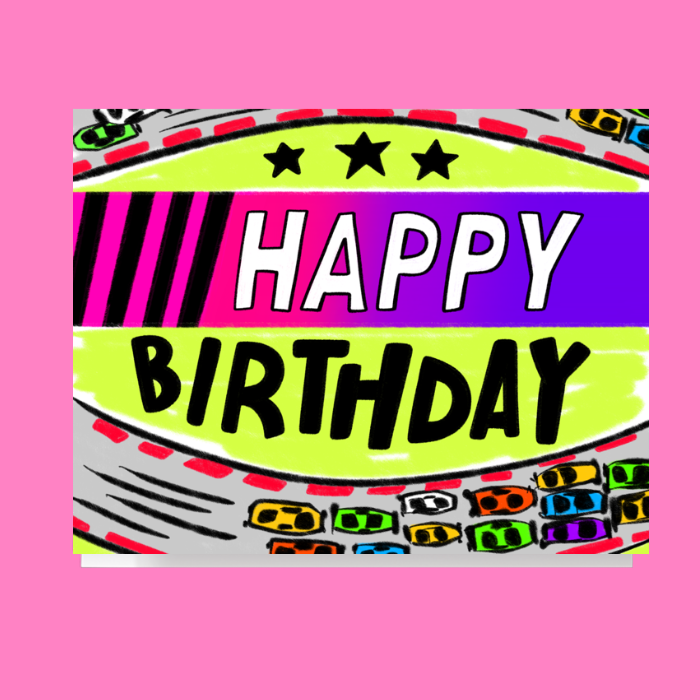 Happy Birthday Racing Card