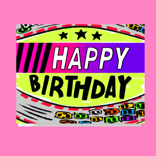 Happy Birthday Racing Card