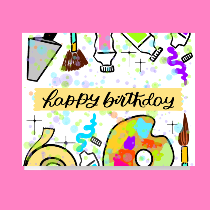 Happy Birthday Art Supplies Card