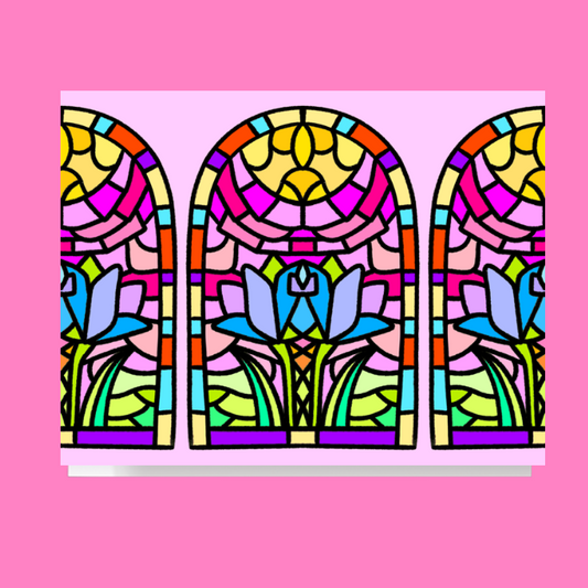 Spring Floral Stained Glass Card