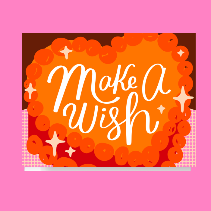 Make A Wish Fall Birthday Cake Card