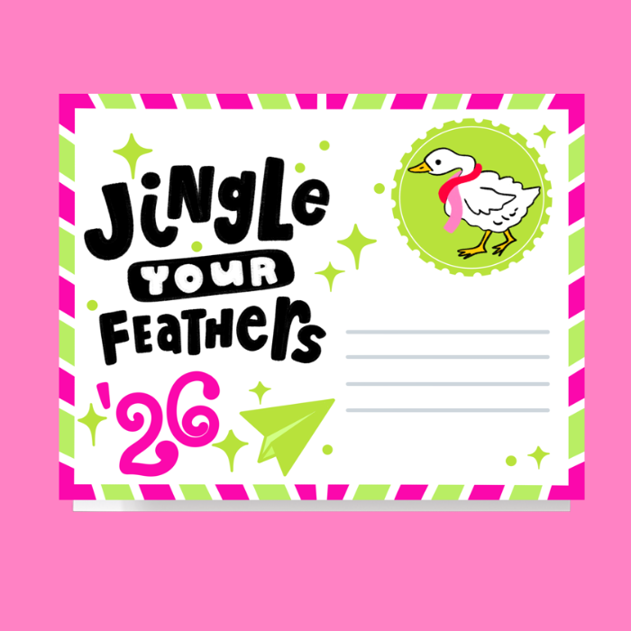 Jingle Your Feathers Post Card