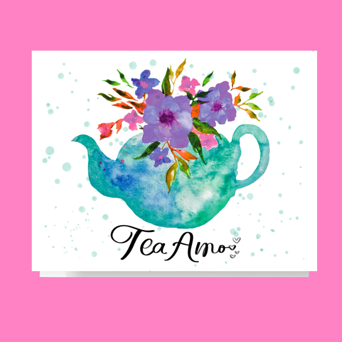 Tea Amo Floral Teapot Card
