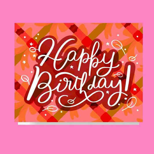 Happy Birthday Fall Plaid Card