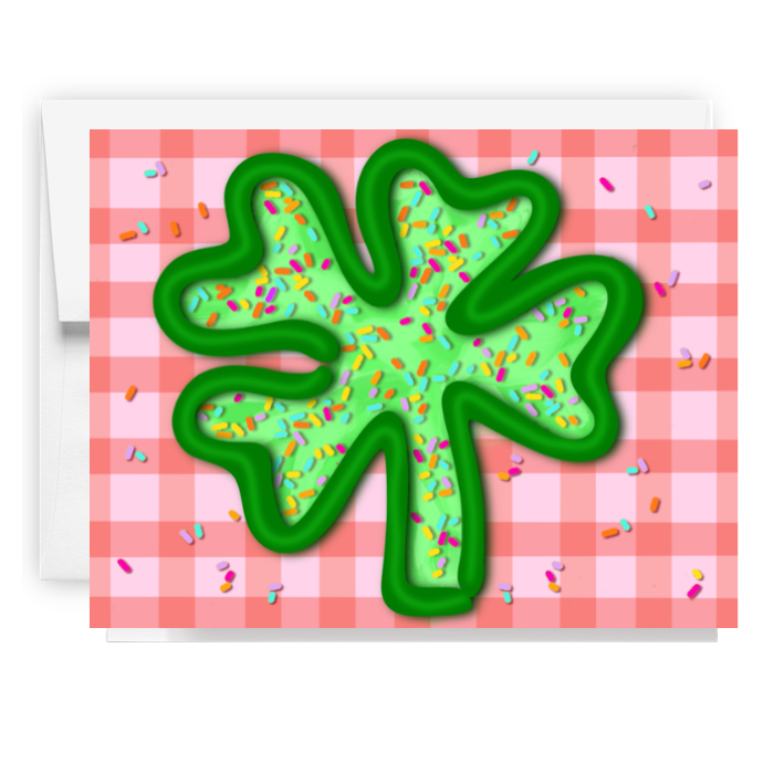 Four Leaf Clover Cookie Card