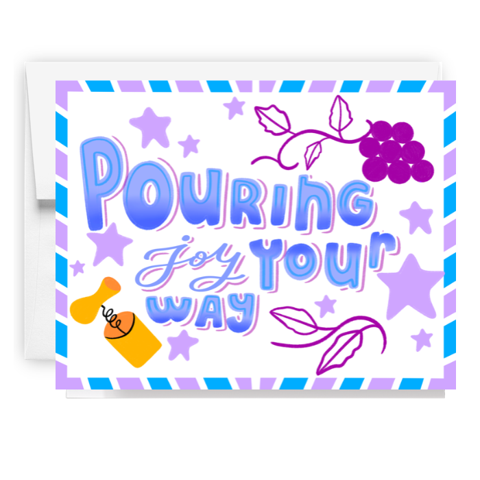 Pouring Joy Your Way Wine Card