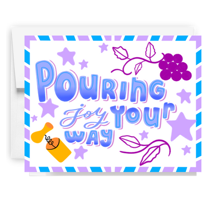 Pouring Joy Your Way Wine Card