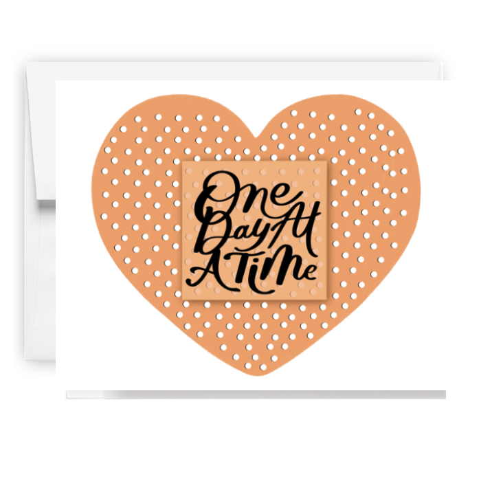 One Day At A Time Heart Bandaid Card