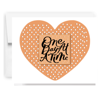 One Day At A Time Heart Bandaid Card