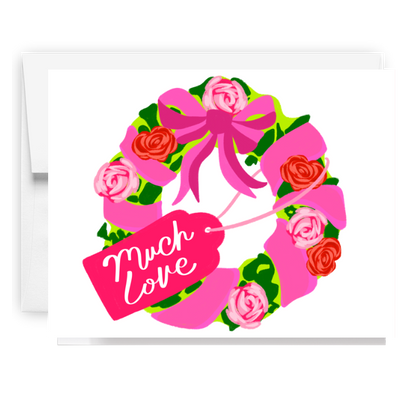 Much Love Ribbon Wreath Card