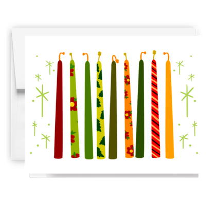 Painted Holiday Candles Card