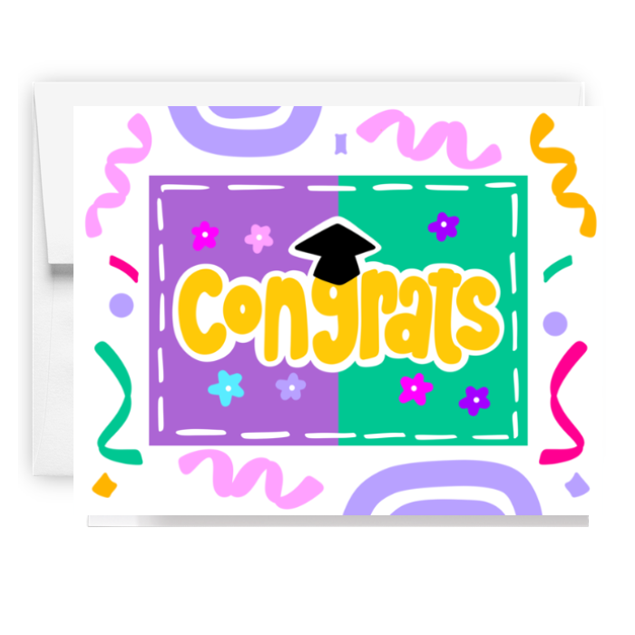 Congrats Colorful Graduation Card