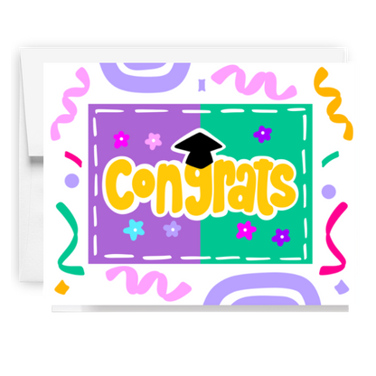 Congrats Colorful Graduation Card