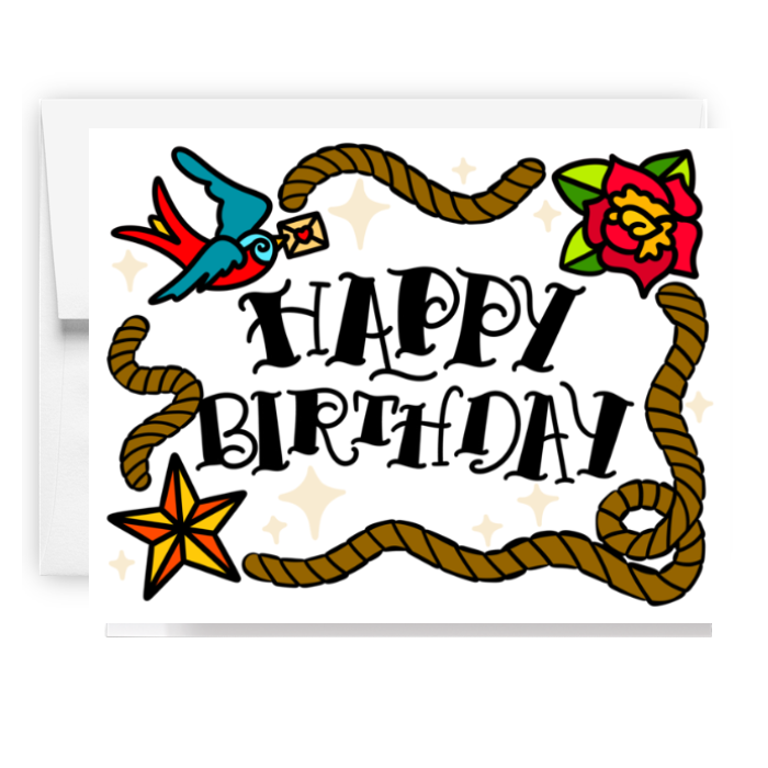 Happy Birthday Tattoo Card