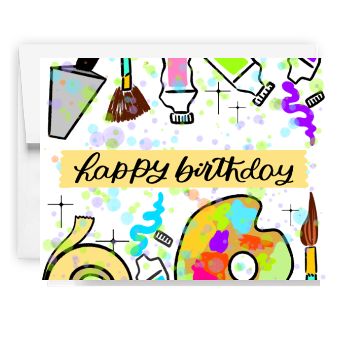 Happy Birthday Art Supplies Card
