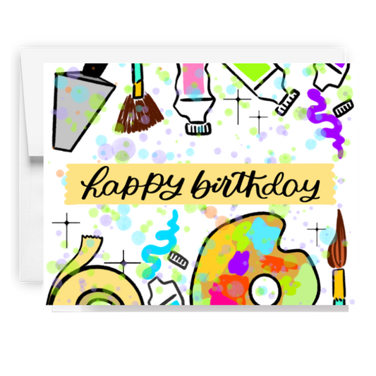 Happy Birthday Art Supplies Card