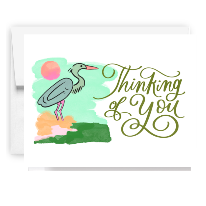 Thinking Of You Heron Card