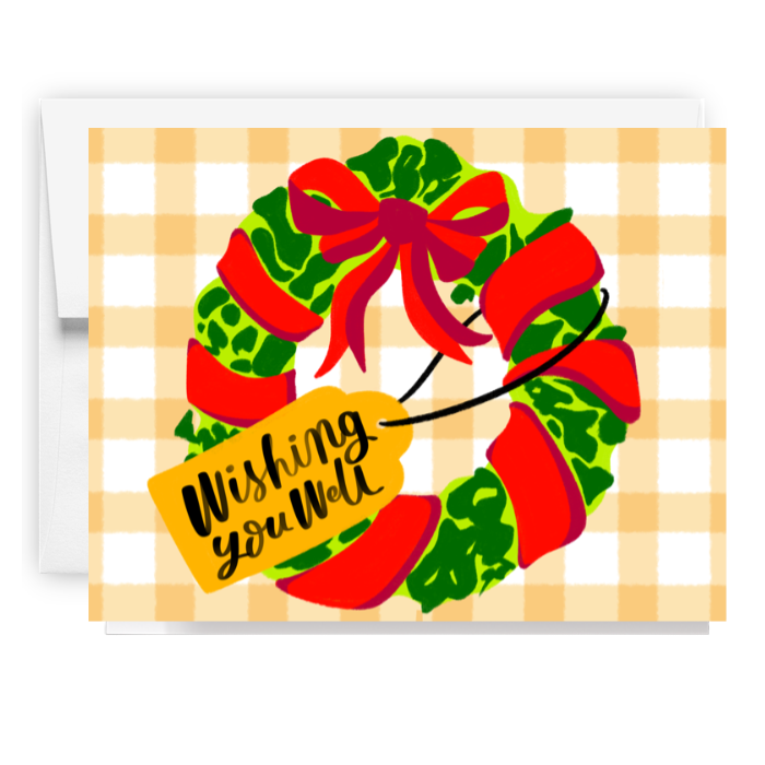 Wishing You Well Holiday Wreathe Card