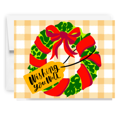 Wishing You Well Holiday Wreathe Card