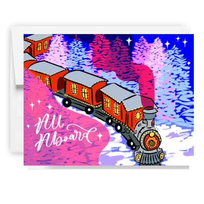 All Aboard Holiday Train Card
