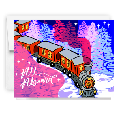 All Aboard Holiday Train Card
