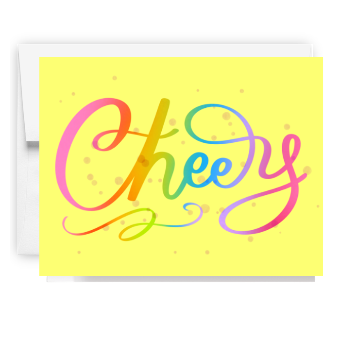 Cheers Colorful Calligraphy Card