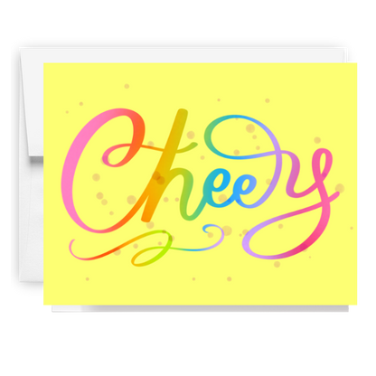 Cheers Colorful Calligraphy Card