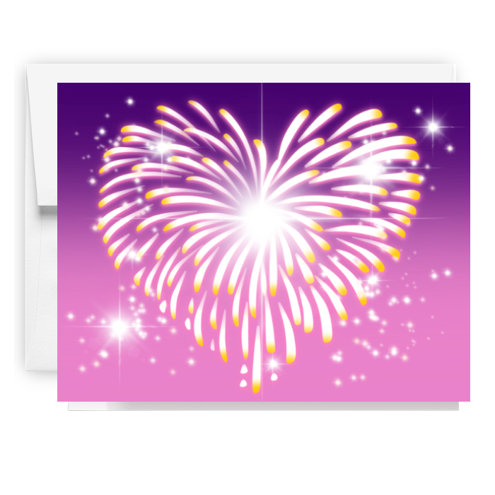Firework Heart Card
