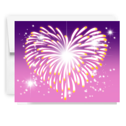 Firework Heart Card