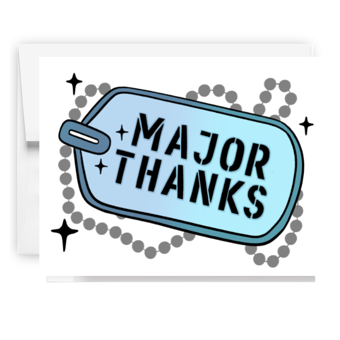 Major Thanks Dog Tag Card