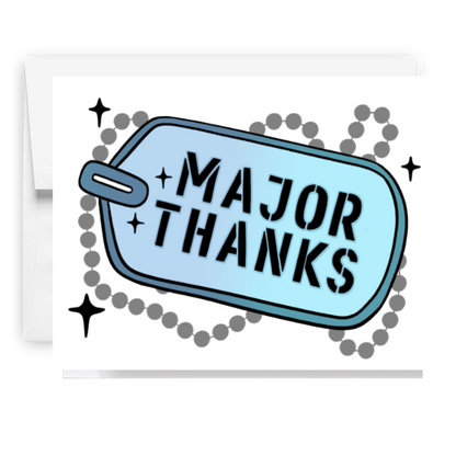 Major Thanks Dog Tag Card