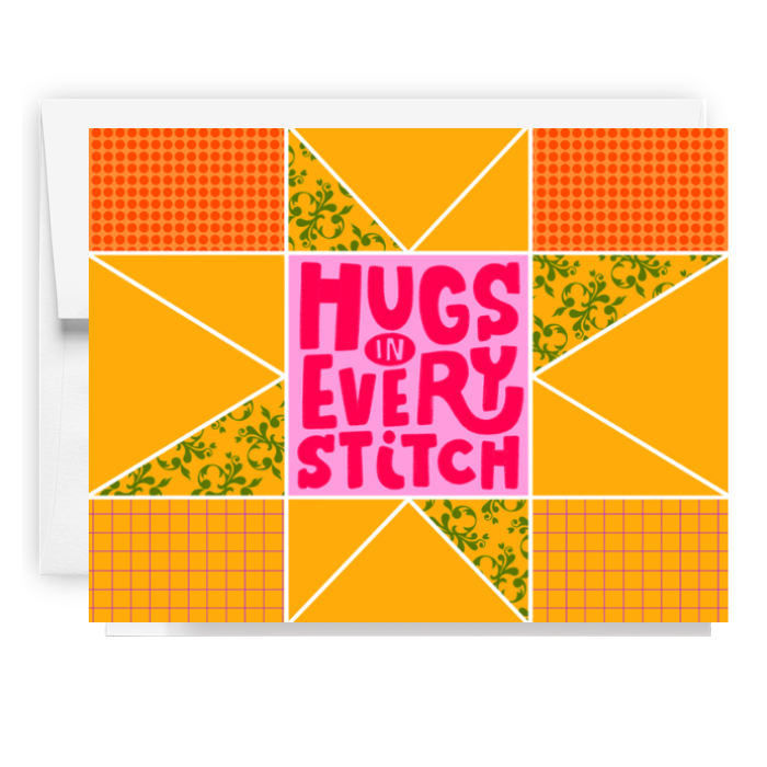 Hugs In Every Stitch Quilt Card