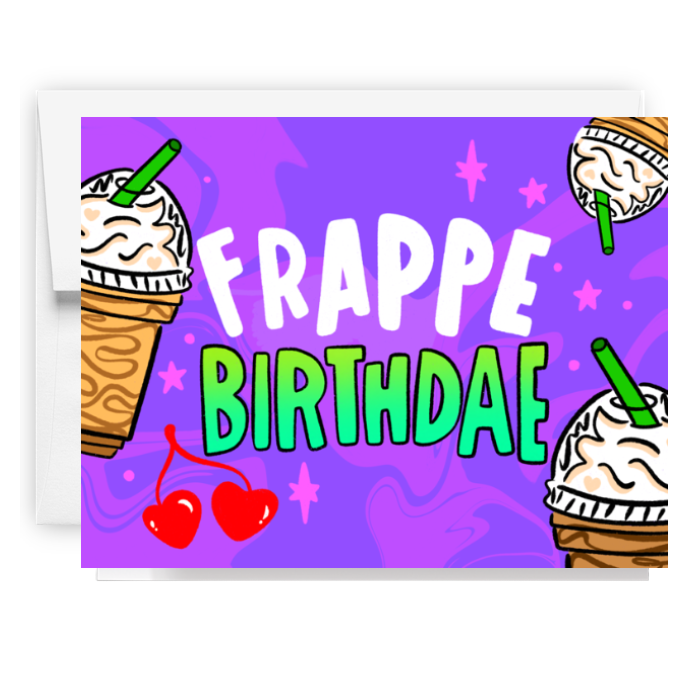 Frappe Birthdae Party Card