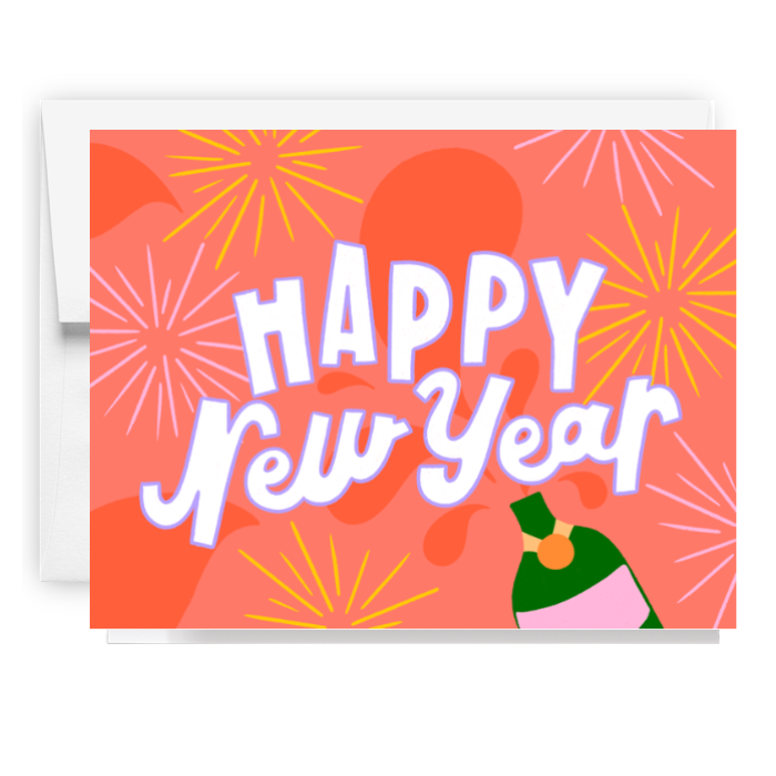Happy New Year Champagne Card