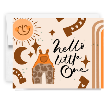 Hello Little One Boho Western Card