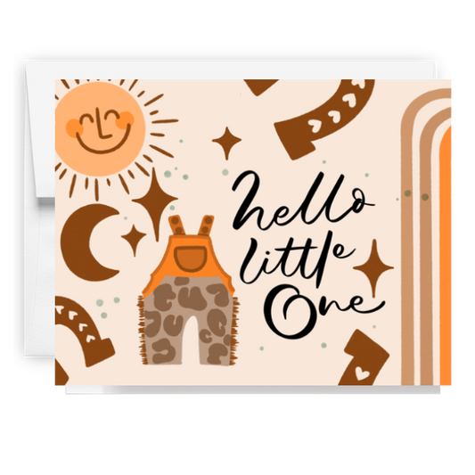 Hello Little One Boho Western Card