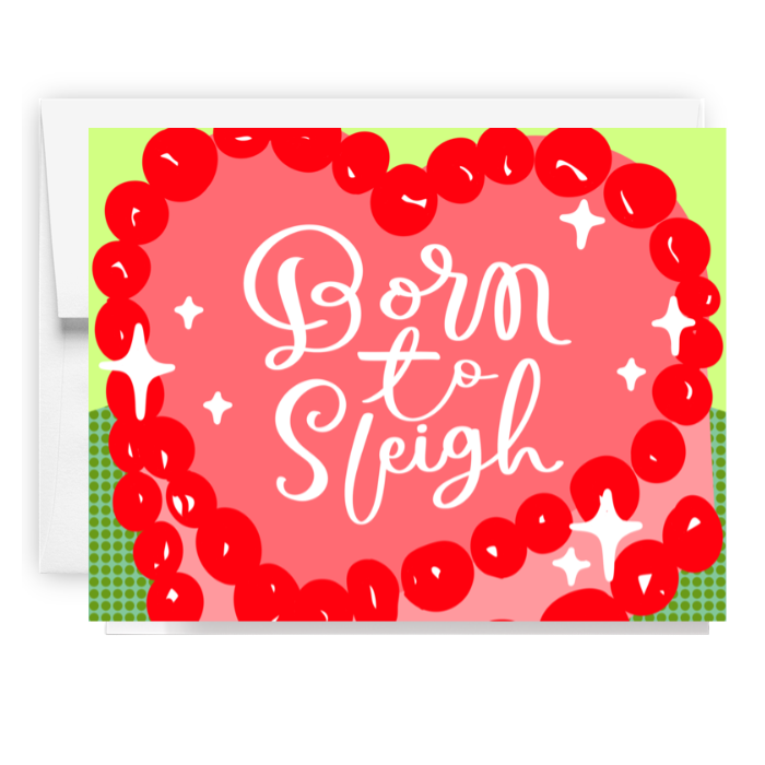 Born To Sleigh Holiday Cake Card