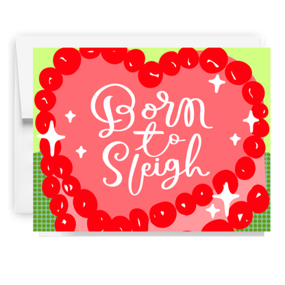 Born To Sleigh Holiday Cake Card