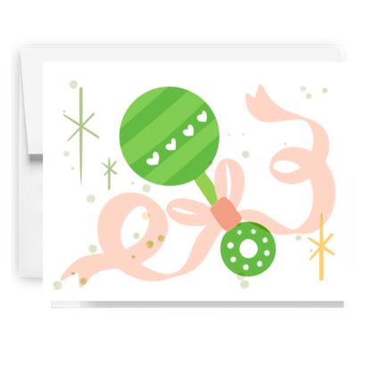 Baby Rattle And Ribbon Card