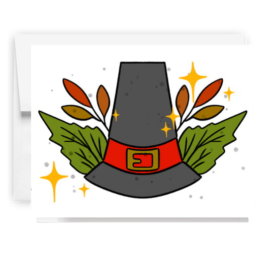 Magical Pilgrim Hat Thanksgiving Card